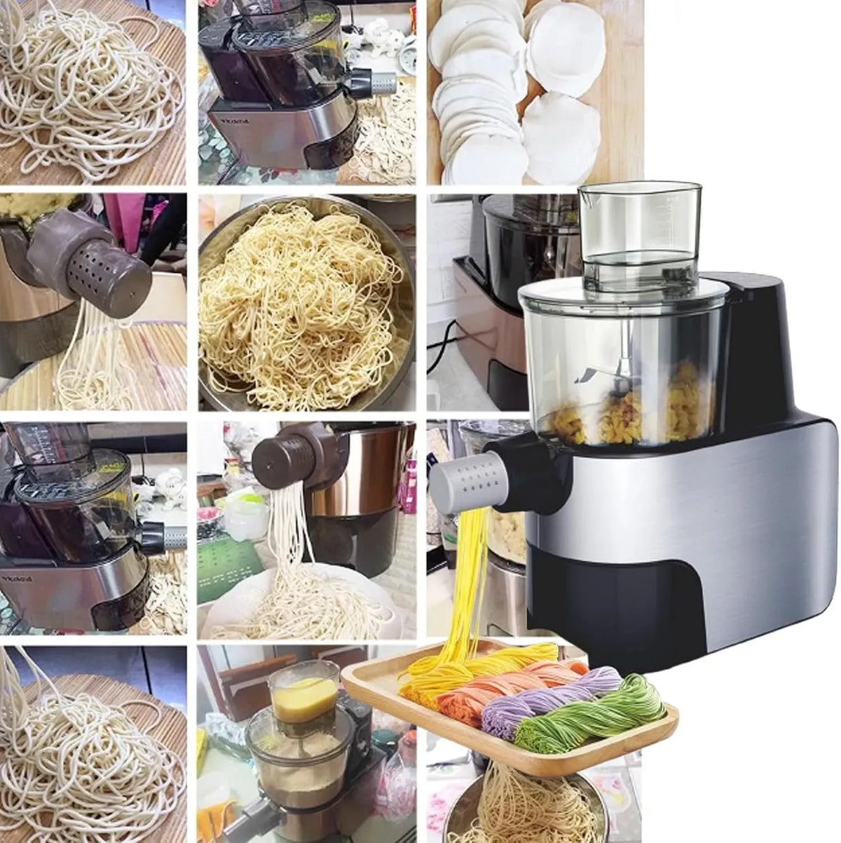 Macchina per pasta, 1,5 L, 450 W, macchina per tagliatelle, nero