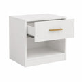 Comodino in MDF bianco con cassetto