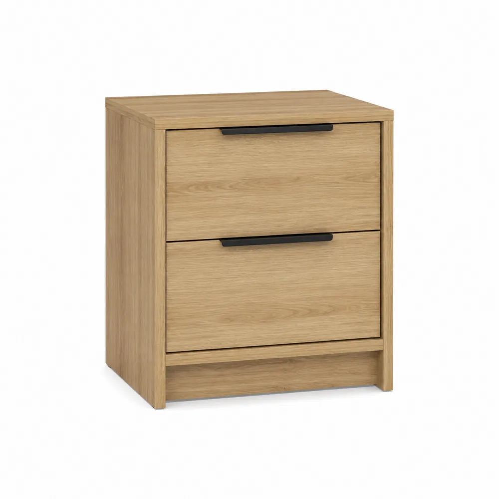 Comodino in legno di rovere con 2 cassetti