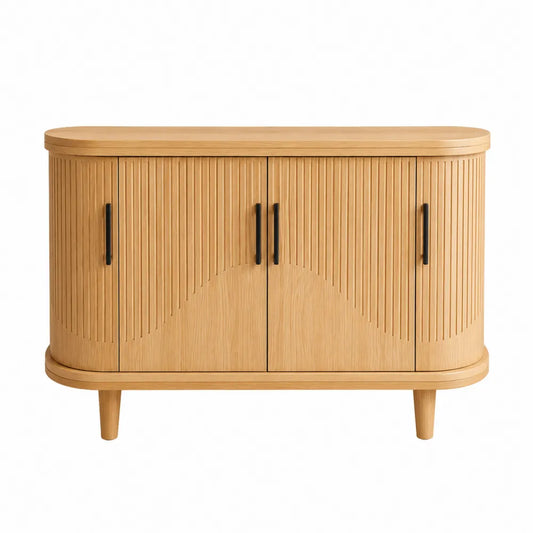 Credenza in legno di quercia con ante ondulate