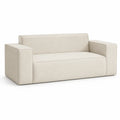 Divano in tessuto poliestere beige 200x90x75 cm