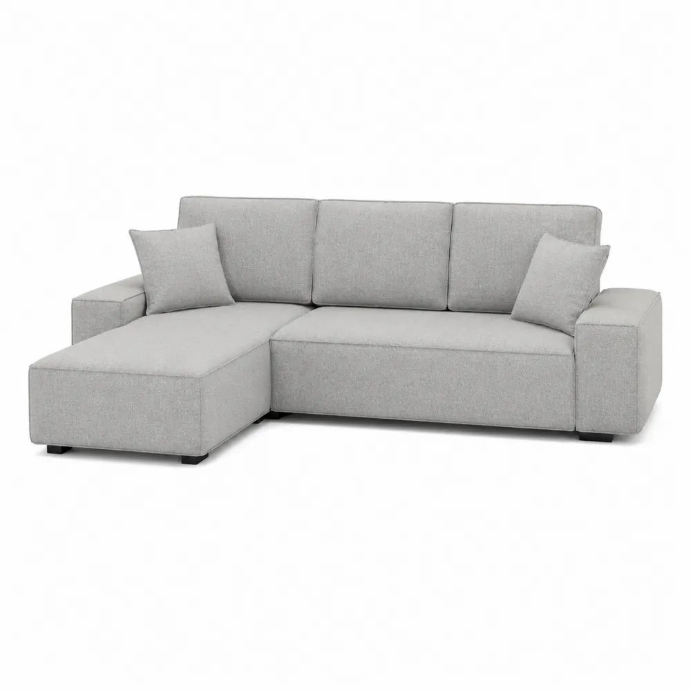 Divano angolare in tessuto grigio
