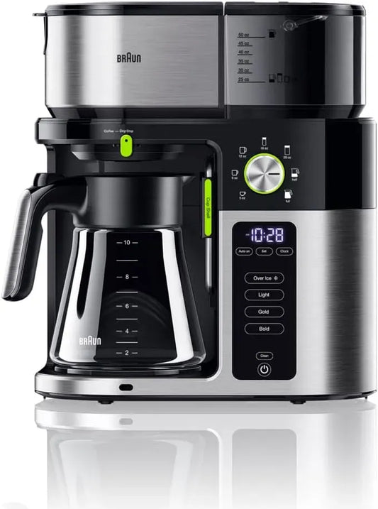 Braun KF9050BK Macchina da caffè, 1750 W, touch, timer, acciaio inox, nero, fino a 10 tazze, 7 erogazioni diverse, display touch
