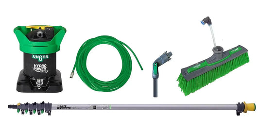 Unger Set per Principianti Hydropower Ultra per la Pulizia di facciate e finestre dotato di Acqua Pura, superfici Senza aloni, Prodotti chimici, Verde