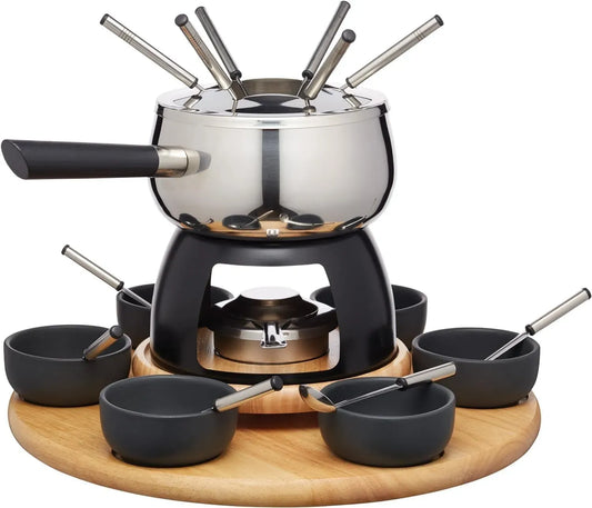 Pentola e padella, acciaio inox, nero, Set di 22 Pezzi