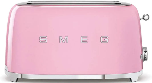 Smeg TSF02PKEU Tostapane, 1500 W, scongelamento, 2 Scomparti da 36mm, 6 Livelli di Doratura