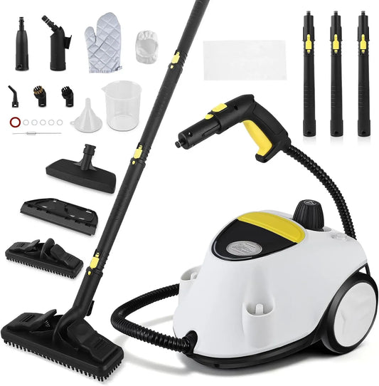 Pulitore a vapore, 2.1 L, 2100 W, multiuso, ampio serbatoio, uso su pavimenti, cucina, auto, finestre e divano