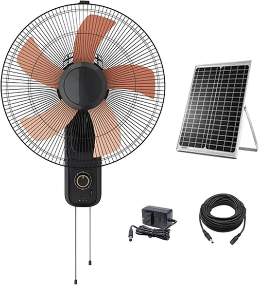 Ventilatore 10m, Oscillante a 120°, ventola per circolazione dell'aria, Ventilatore Pannello Solare
