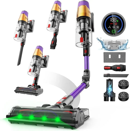 Aspirapolvere A12 50KPa/600W/70Min, 600 W, aspiratore elettrico domestico, Linkifly A12 Aspirapolvere Senza Fili 50KPa/600W/70Min